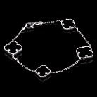 Браслет "Клевер" с ониксом (родий) 14819 от ювелирного магазина Оникс