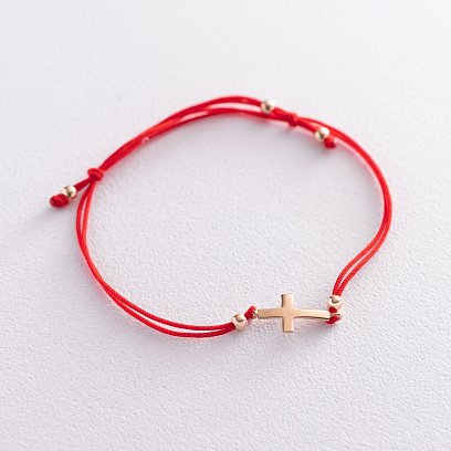 Браслет з червоною ниткою "Хрестик" б02860