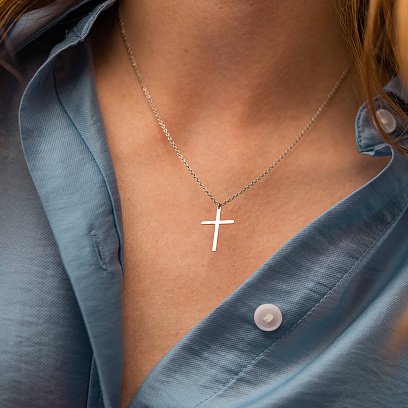 Срібне кольє "Хрестик" 1104 №4