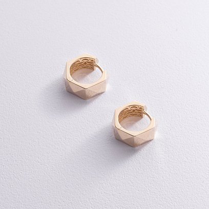 Сережки - кільця "Anna-Lisa" у жовтому золоті с09009 №3