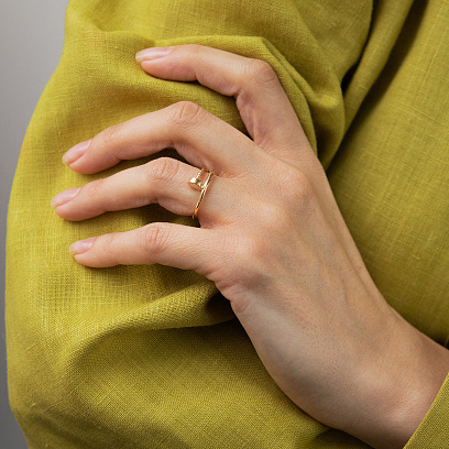 Кольцо "Гвоздь" в красном золоте к06958 №4