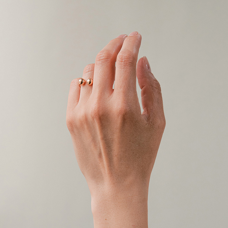 Каблучка "Кульки" у червоному золоті к07506 від ювелірного магазину Онікс - 3