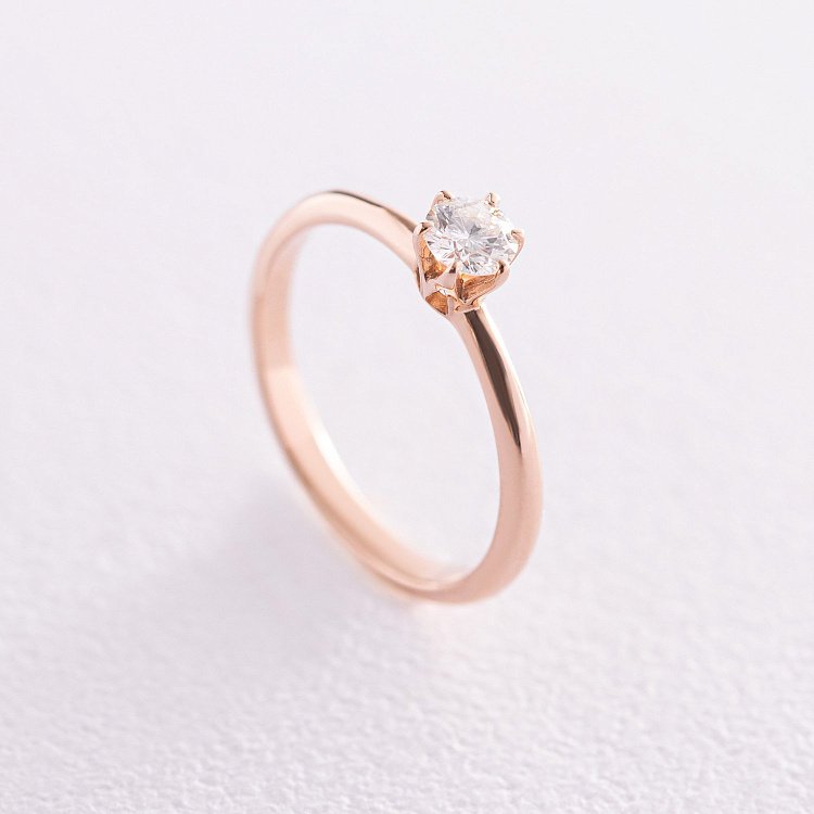 Заручальна золота каблучка з діамантом кб0415 від ювелірного магазину Онікс - 3