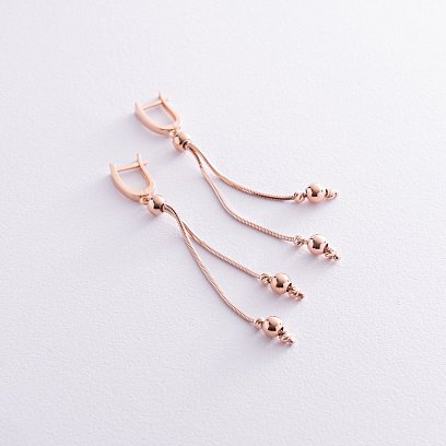 Золотые серьги с шариками с08222