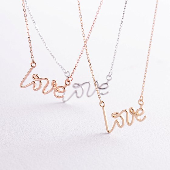 Колье "Love" в красном золоте кол02265 №2