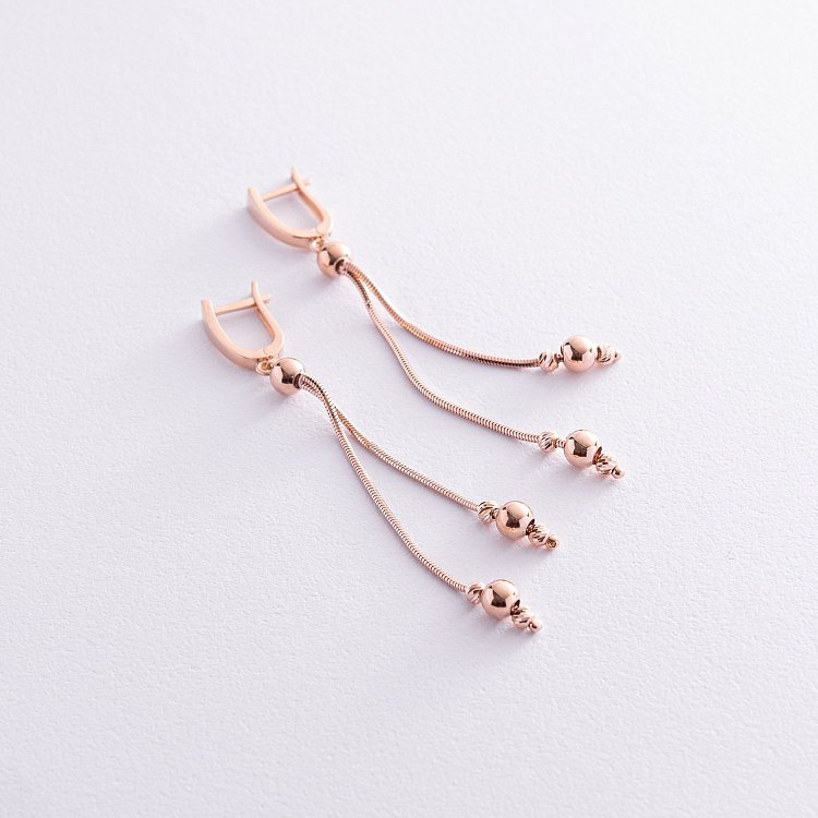 Золотые серьги с шариками с08222 от ювелирного магазина Оникс