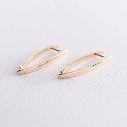 Серьги Минимализм в желтом золоте с07272 №2