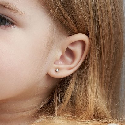 Золотые серьги - пусеты с бриллиантами 316621121 №8