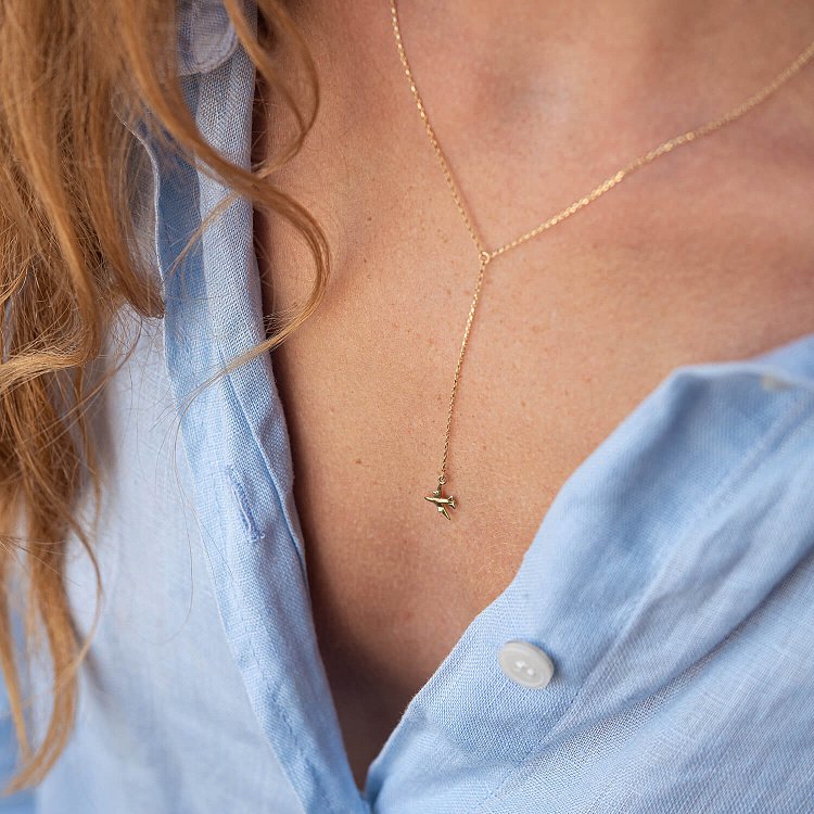 Кольє "Літачок" у жовтому золоті кол01766 від ювелірного магазину Онікс - 3