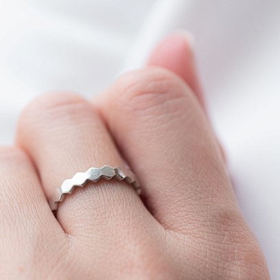 Серебряное кольцо "Грани" 112585 №3