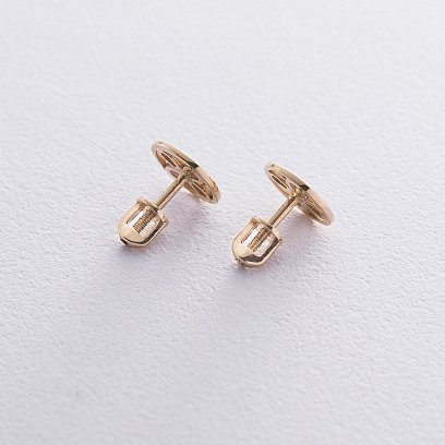 Золотые серьги - пусеты "Клевер" с06453 №5