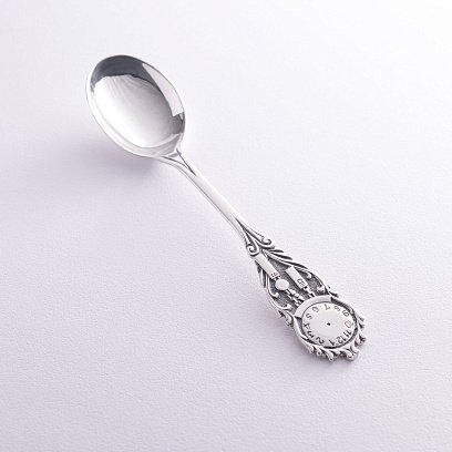 Серебряная ложка "Часы" 24023