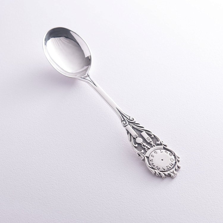 Серебряная ложка "Часы" 24023 от ювелирного магазина Оникс