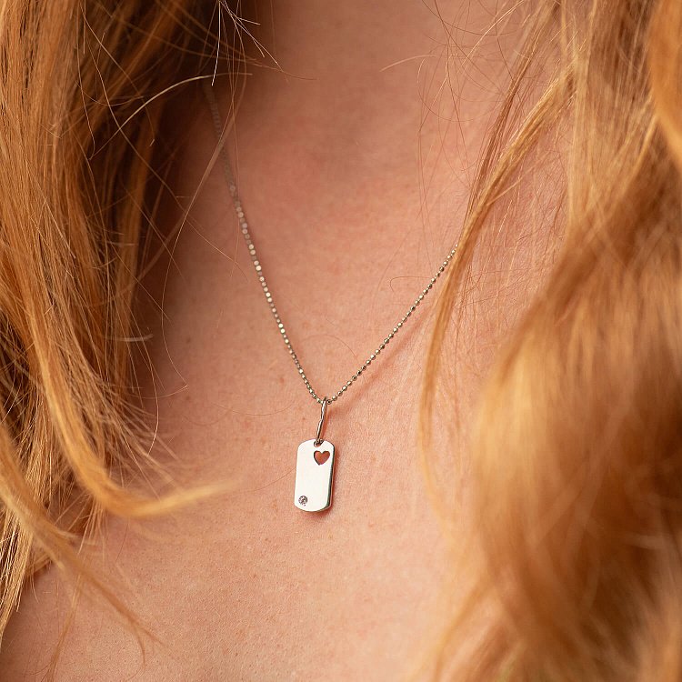 Кулон "Сердечко" для гравіювання (біле золото) п03268 від ювелірного магазину Онікс - 3