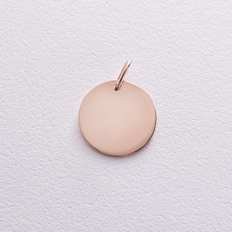 Кулон для гравіювання в червоному золоті (14 мм) п03101 від ювелірного магазину Онікс