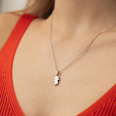 Срібний кулон "Дівчинка" 132973 №2