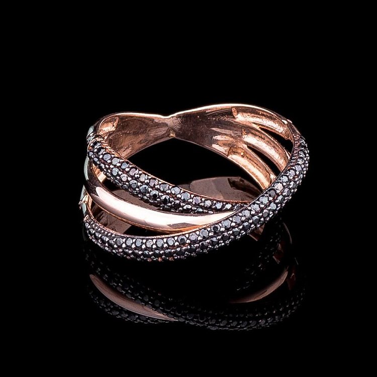 Золотое кольцо с фианитами к03492 - 3 Золотое кольцо с фианитами к03492 от ювелирного магазина Оникс - 3