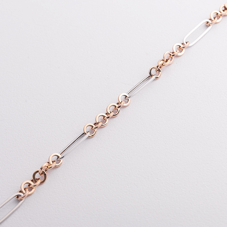 Браслет "Цепочка" в красном и белом золоте б05637 от ювелирного магазина Оникс - 1