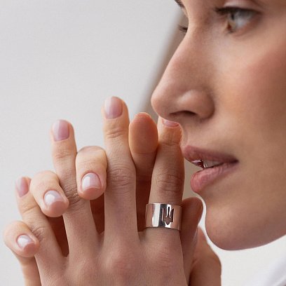 Серебряное кольцо "Герб Украины - Тризуб" 112676 №14