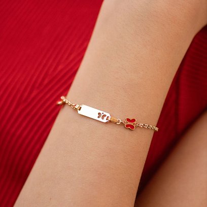 Дитячий браслет "Метелик і сердечко" з емаллю б02587 №2