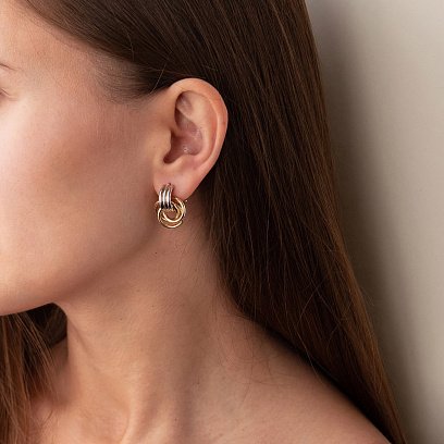 Золотые серьги с итальянской застежкой с01290 №9