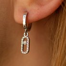 Сережки - кільця з діамантами (біле золото) 335111121 от ювелирного магазина Оникс - 3