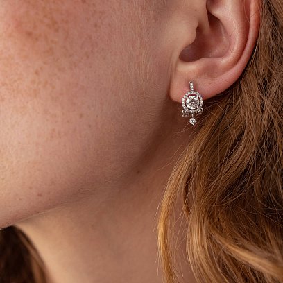 Серьги в белом золоте с бриллиантами с338 №2