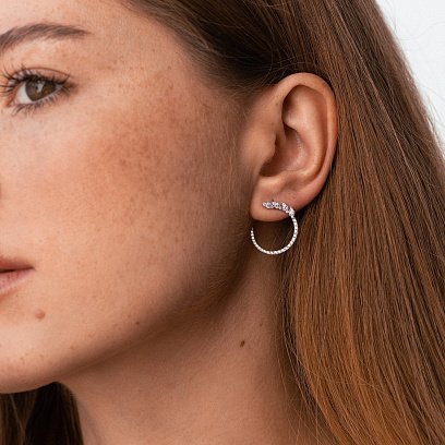 Золоті сережки - пусети "Liana" з діамантами сб0539cha