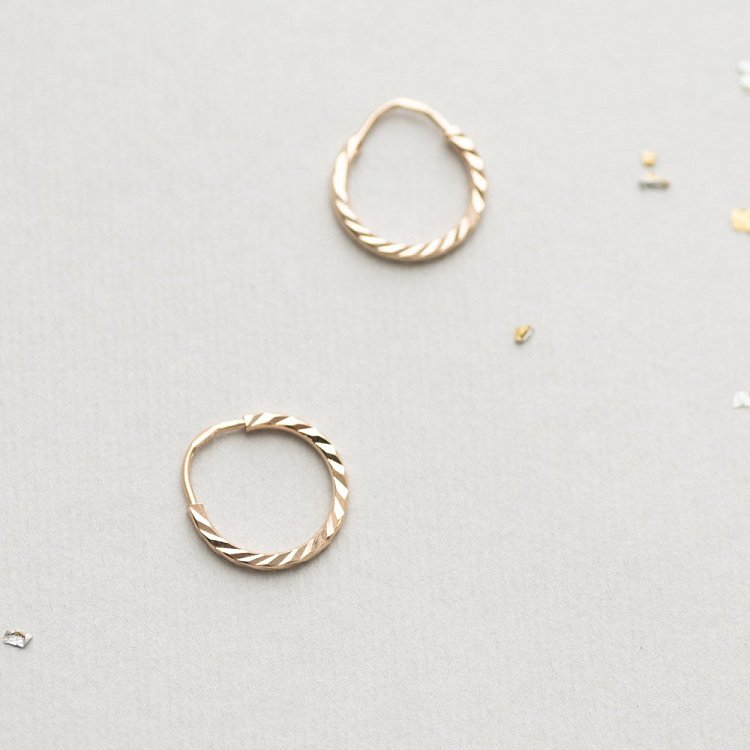 Сережки - кільця в червоному золоті (1.5 см) с01874 - 3 Сережки - кільця в червоному золоті (1.5 см) с01874 від ювелірного магазину Онікс - 3