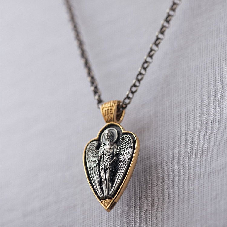 Срібна підвіска "Ангел" з позолотою 131559 від ювелірного магазину Онікс - 3