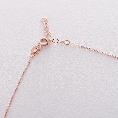 Золоте кольє "Пір'ячко" з фіанітами кол01505 №3