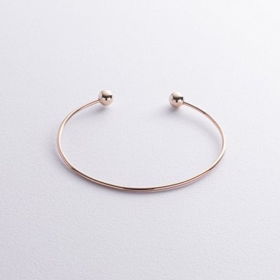 Жесткий браслет "Шарики" (желтое золото) б05475 №7