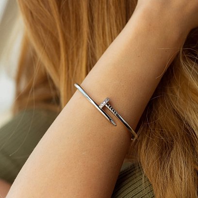 Жесткий золотой браслет "Гвоздь" (бриллианты) бб0039м №2