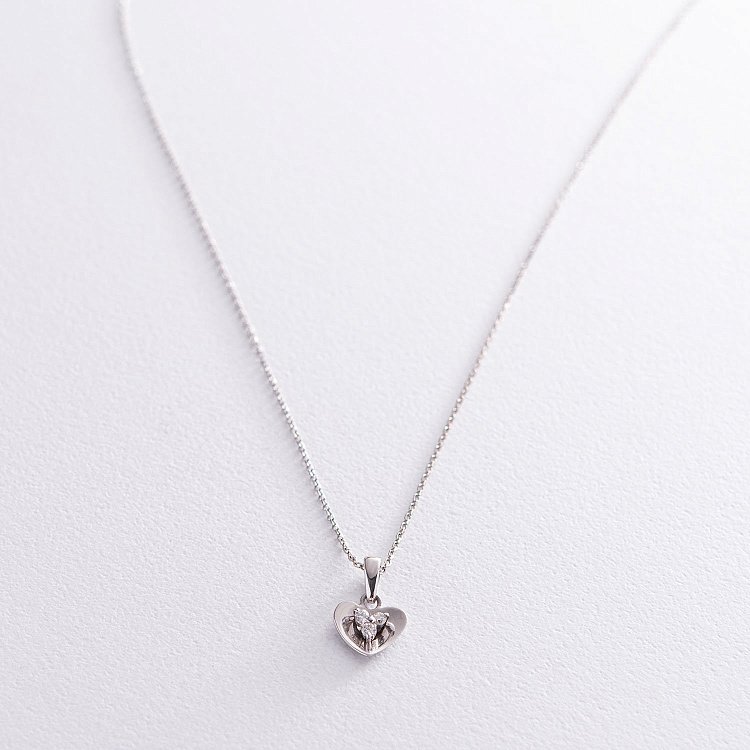 Золотое колье "Сердечко" (бриллианты) кол232 от ювелирного магазина Оникс