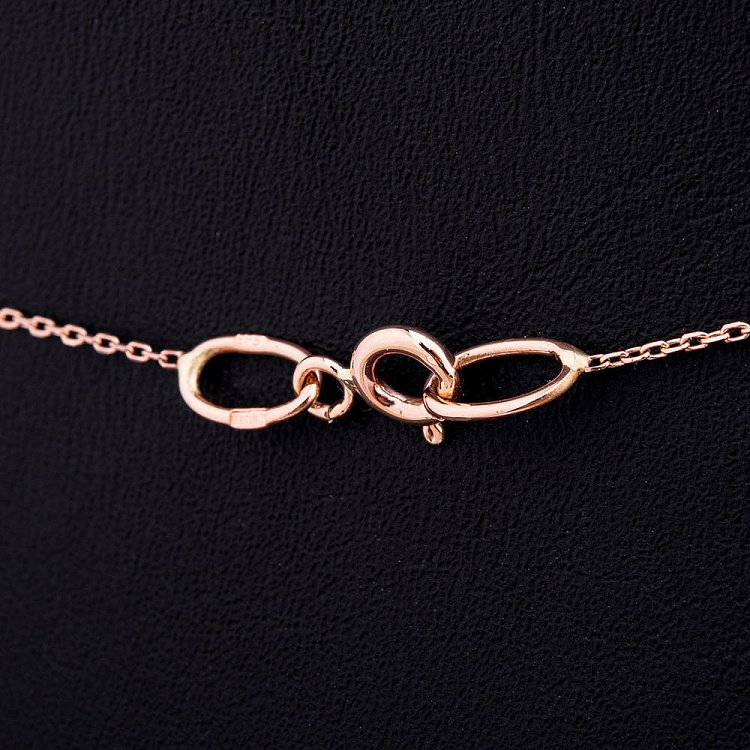 Золоте кольє "Дві обручки" з фіанітами кол00731 від ювелірного магазину Онікс - 2