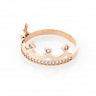 Золотое кольцо "Корона" с фианитами к05523 от ювелирного магазина Оникс - 2