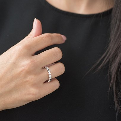 Золота каблучка з діамантами кб0284cha №5