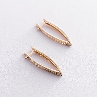 Серьги Минимализм в желтом золоте с07272 №4