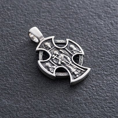 Серебряный православный крест (чернение) 13091 №2