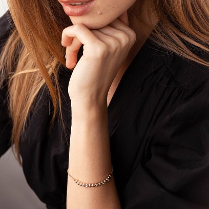 Браслет "Кульки" у червоному золоті б05121 №2