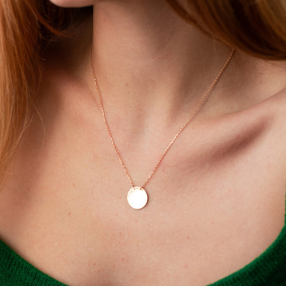 Колье "Монетка" в красном золоте (возможна гравировка) кол02459 №2