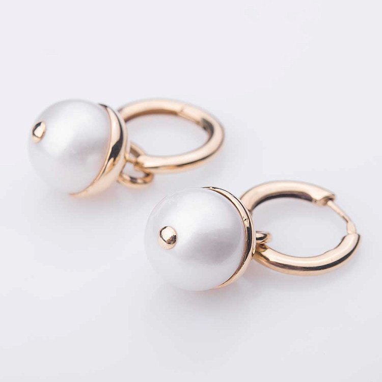 Золотые серьги с культивированным пресноводным жемчугом с03227 от ювелирного магазина Оникс - 2