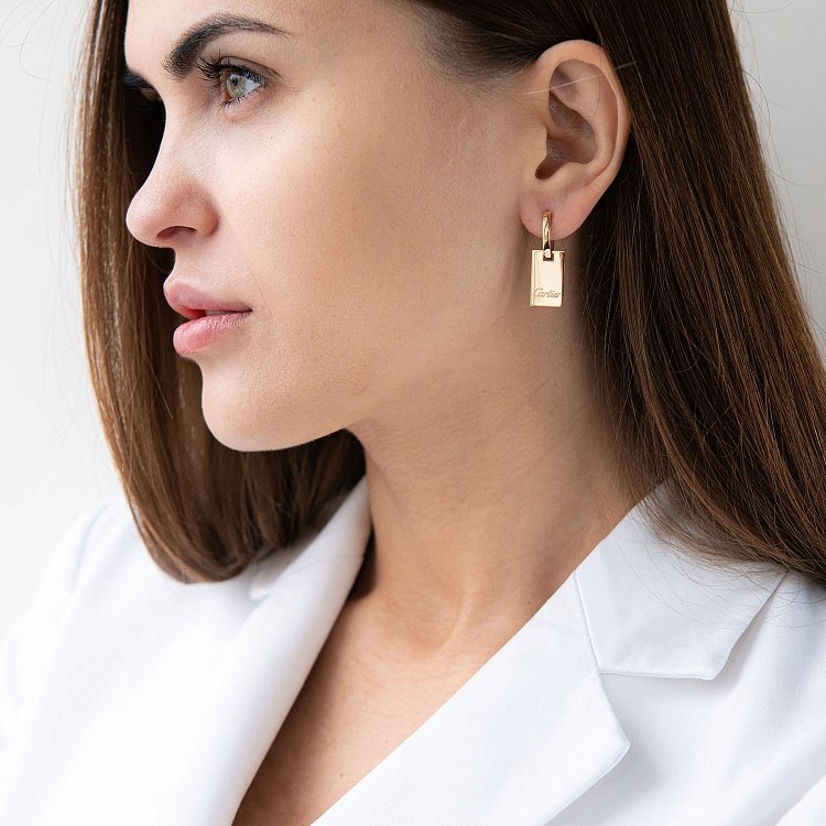 Сережки на застібці конго (жовте золото) с06746 від ювелірного магазину Онікс - 1