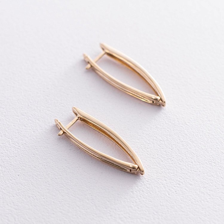 Серьги Минимализм в желтом золоте с07272 от ювелирного магазина Оникс - 3