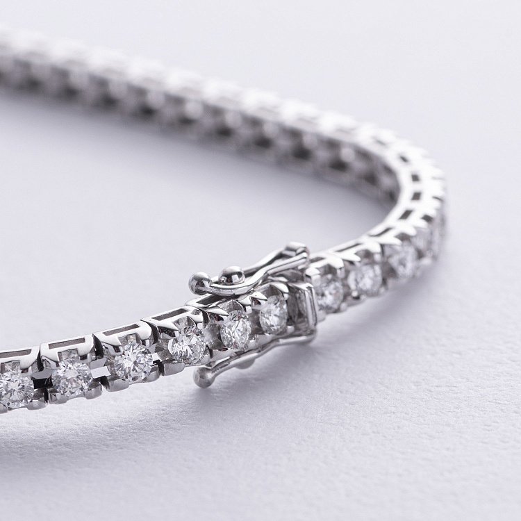 Браслет Теннис в белом золоте с белыми бриллиантами 539731221 от ювелирного магазина Оникс - 4
