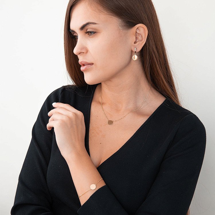 Кольє "Монетка" в жовтому золоті (можливе гравіювання) кол02041 від ювелірного магазину Онікс - 7