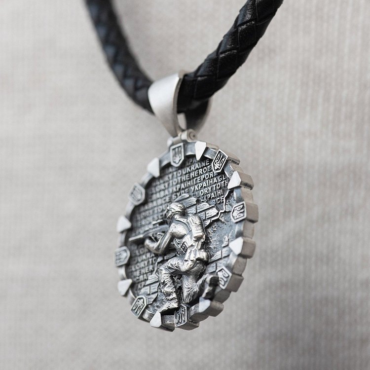 Срібний кулон "Український військовий. Молитва українського націоналіста" 1281 від ювелірного магазину Онікс - 3