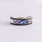 Серебряное кольцо с сапфирами и фианитами 1362/1р-HSPH от ювелирного магазина Оникс
