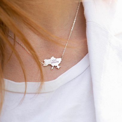 Срібне кольє "Мій дім - моя Україна" 181212home №7