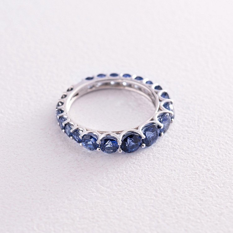 Золотое кольцо с сапфирами кб0438gl от ювелирного магазина Оникс - 2